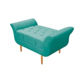 Recamier Estofado Ari 100 cm Solteiro Suede Azul Tiffany - Amarena Móveis