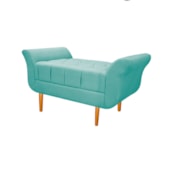 Recamier Estofado Ari 100 cm Solteiro Suede Azul Tiffany - Amarena Móveis