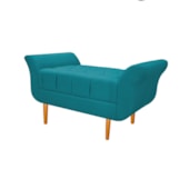 Recamier Estofado Ari 100 cm Solteiro Suede Azul Turquesa - Amarena Móveis