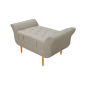 Recamier Estofado Ari 100 cm Solteiro Suede Bege - Amarena Móveis