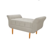 Recamier Estofado Ari 100 cm Solteiro Suede Bege - Amarena Móveis