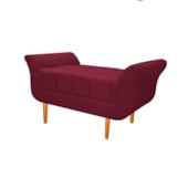Recamier Estofado Ari 100 cm Solteiro Suede Bordô - Amarena Móveis