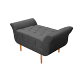 Recamier Estofado Ari 100 cm Solteiro Suede Cinza - Amarena Móveis