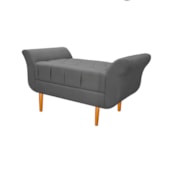 Recamier Estofado Ari 100 cm Solteiro Suede Cinza - Amarena Móveis