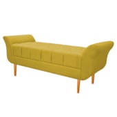 Recamier Estofado Ari 140 cm Casal Suede Amarelo - Amarena Móveis