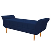 Recamier Estofado Ari 140 cm Casal Suede Azul Marinho - Amarena Móveis
