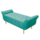 Recamier Estofado Ari 140 cm Casal Suede Azul Tiffany - Amarena Móveis