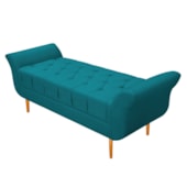 Recamier Estofado Ari 140 cm Casal Suede Azul Turquesa - Amarena Móveis