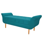 Recamier Estofado Ari 140 cm Casal Suede Azul Turquesa - Amarena Móveis