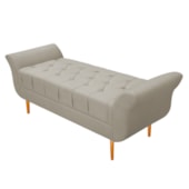 Recamier Estofado Ari 140 cm Casal Suede Bege - Amarena Móveis