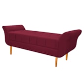 Recamier Estofado Ari 140 cm Casal Suede Bordô - Amarena Móveis