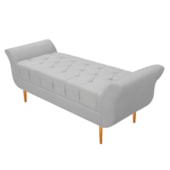Recamier Estofado Ari 140 cm Casal Suede Branco - Amarena Móveis