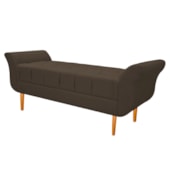 Recamier Estofado Ari 140 cm Casal Suede Marrom - Amarena Móveis