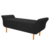 Recamier Estofado Ari 140 cm Casal Suede Preto - Amarena Móveis