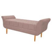 Recamier Estofado Ari 140 cm Casal Suede Rosê - Amarena Móveis