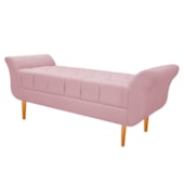 Recamier Estofado Ari 160 cm Queen Size Suede Rosa Bebê - Amarena Móveis