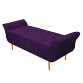 Recamier Estofado Ari 160 cm Queen Size Suede Roxo - Amarena Móveis