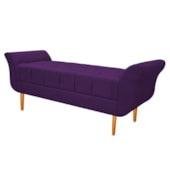 Recamier Estofado Ari 160 cm Queen Size Suede Roxo - Amarena Móveis