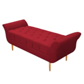 Recamier Estofado Ari 160 cm Queen Size Suede Vermelho - Amarena Móveis