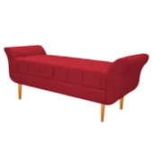 Recamier Estofado Ari 160 cm Queen Size Suede Vermelho - Amarena Móveis