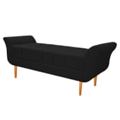 Recamier Estofado Ari 195 cm King Size Corano Preto - Amarena Móveis