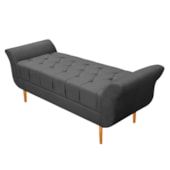 Recamier Estofado Ari 195 cm King Size Suede Cinza - Amarena Móveis