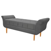 Recamier Estofado Ari 195 cm King Size Suede Cinza - Amarena Móveis