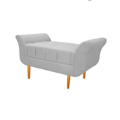 Recamier Estofado Ari 90 cm Solteiro Corano Branco - Amarena Móveis