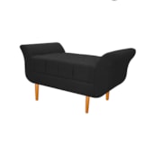 Recamier Estofado Ari 90 cm Solteiro Suede Preto - Amarena Móveis