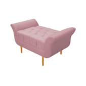 Recamier Estofado Ari 90 cm Solteiro Suede Rosa Bebê - Amarena Móveis