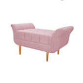 Recamier Estofado Ari 90 cm Solteiro Suede Rosa Bebê - Amarena Móveis