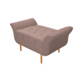 Recamier Estofado Ari 90 cm Solteiro Suede Rosê - Amarena Móveis