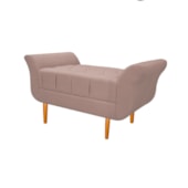 Recamier Estofado Ari 90 cm Solteiro Suede Rosê - Amarena Móveis