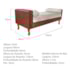Recamier Félix Casal 140cm Corano Nozes e Linho Bege - AM Decor