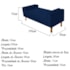 Recamier Félix Divã Baú 100 cm Estofado Luiz XV Sofá Suede Azul Marinho Sala de Estar Consultório Quarto Recepção Escritório - AM Decor