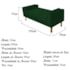 Recamier Félix Divã Baú 100 cm Estofado Luiz XV Sofá Suede Verde Para Sala de Estar Consultório Quarto Recepção Escritório - AM Decor