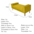 Recamier Félix Divã Baú 120 cm Estofado Luiz XV Sofá Suede Amarelo Para Sala de Estar Consultório Quarto Recepção Escritório - AM Decor