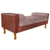 Recamier Félix Solteiro 120cm Corano Nozes e Linho Rosê - AM Decor
