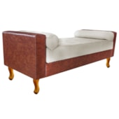 Recamier Félix Solteiro 90cm Corano Nozes e Linho Bege - AM Decor
