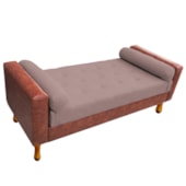 Recamier Félix Solteiro 90cm Corano Nozes e Linho Rosê - AM Decor