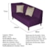 Recamier Heitor 140cm com Almofada Lado Direito Suede Roxo/Bege