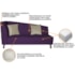 Recamier Heitor 140cm com Almofada Lado Direito Suede Roxo/Bege