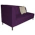 Recamier Heitor 140cm com Almofada Lado Direito Suede Roxo/Bege