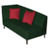 Recamier Heitor 140cm com Almofada Lado Direito Suede Verde/Vermelho