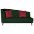 Recamier Heitor 140cm com Almofada Lado Direito Suede Verde/Vermelho