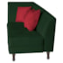 Recamier Heitor 140cm com Almofada Lado Direito Suede Verde/Vermelho