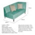 Recamier Heitor 140cm com Almofada Lado Esquerdo Suede Azul Tiffany/Bege