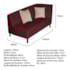 Recamier Heitor 140cm com Almofada Lado Esquerdo Suede Bordô/Bege