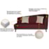 Recamier Heitor 140cm com Almofada Lado Esquerdo Suede Bordô/Bege