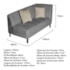 Recamier Heitor 140cm com Almofada Lado Esquerdo Suede Cinza/Bege